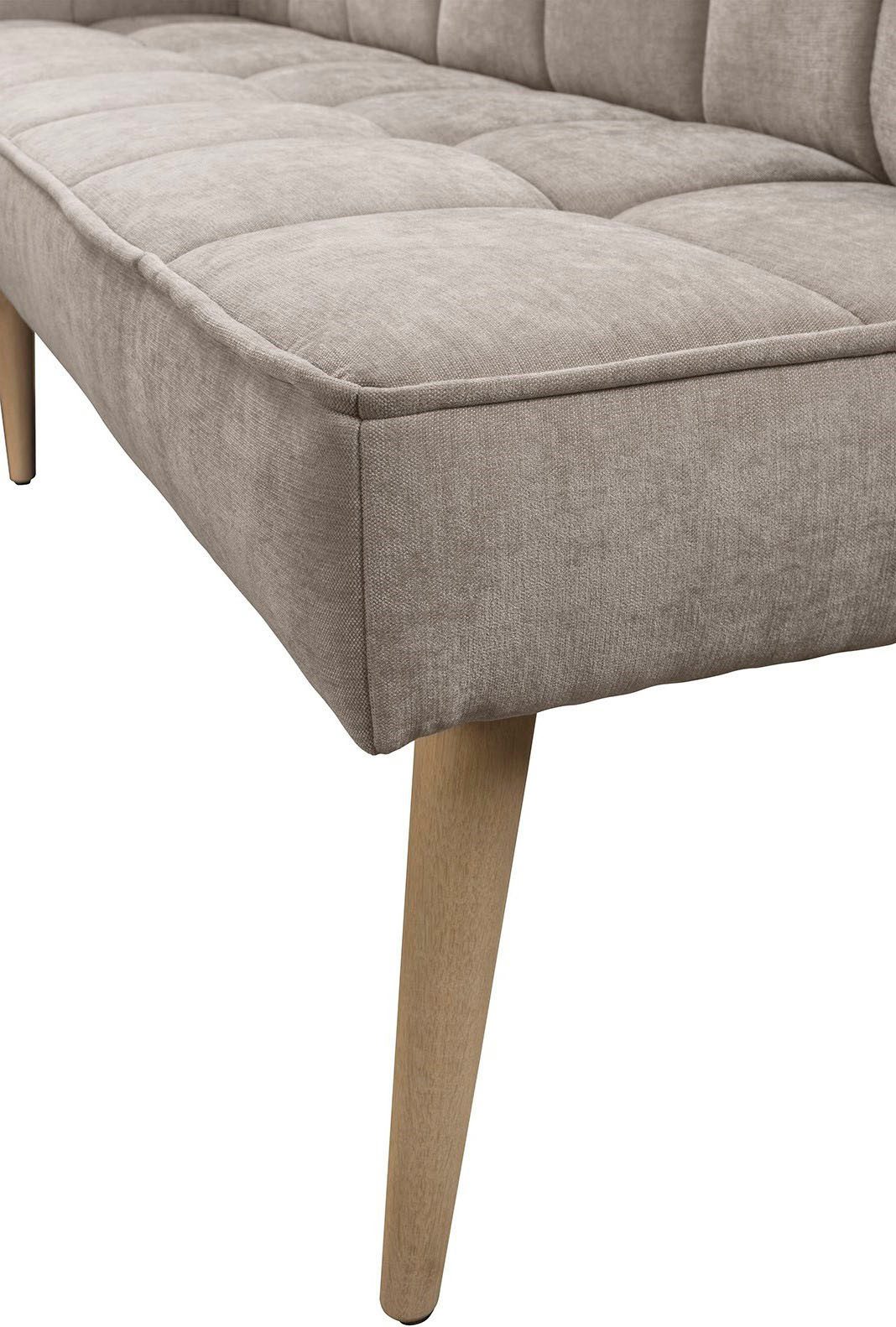 exxpo - sofa fashion Eckbank Latte, moderne Sitz- und Rückensteppung, bequem und elegant, hoher Holzfuß