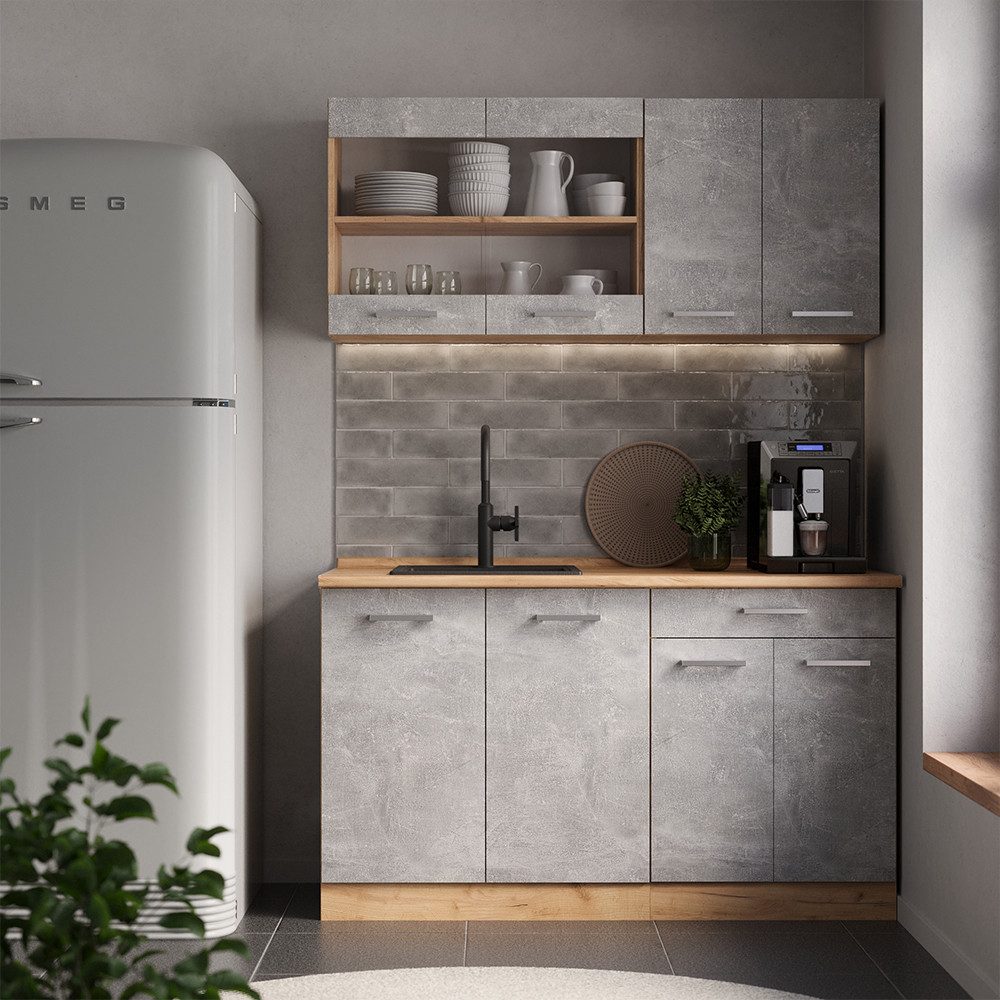 Vicco Hängeschrank R-Line, Beton, 79.2 x 59 cm Möbelfront für den Hängeglasschrank (1-St)