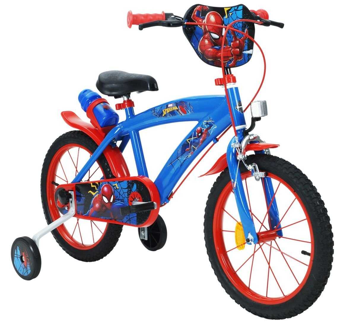Kinder Toimsa Gang, 1 16 Kinderfahrrad Zoll Kinderfahrrad Rad Jungenfahrrad Trinkflasche Stützräder, Spiderman Bikes Fahrrad 21901,