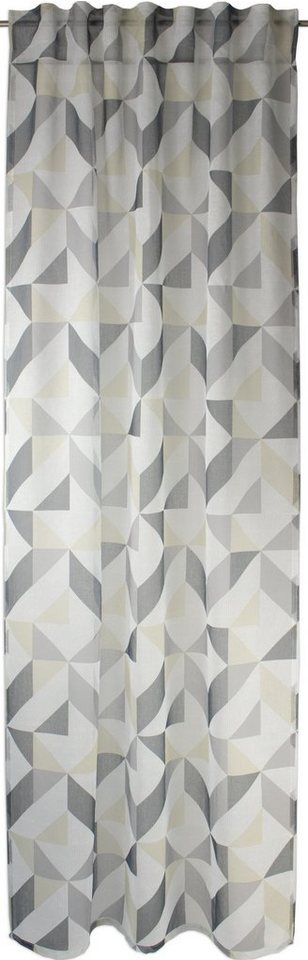 Vorhang Schlaufenschal Seitenschal Verdeckte Schlaufe Schlaufenvorhang 2534  Grau Weiß Beige 140x245 cm, EXPERIENCE, Schlaufen (1 St), halbtransparent,  Jacquard, Voile, Multifunktionsband