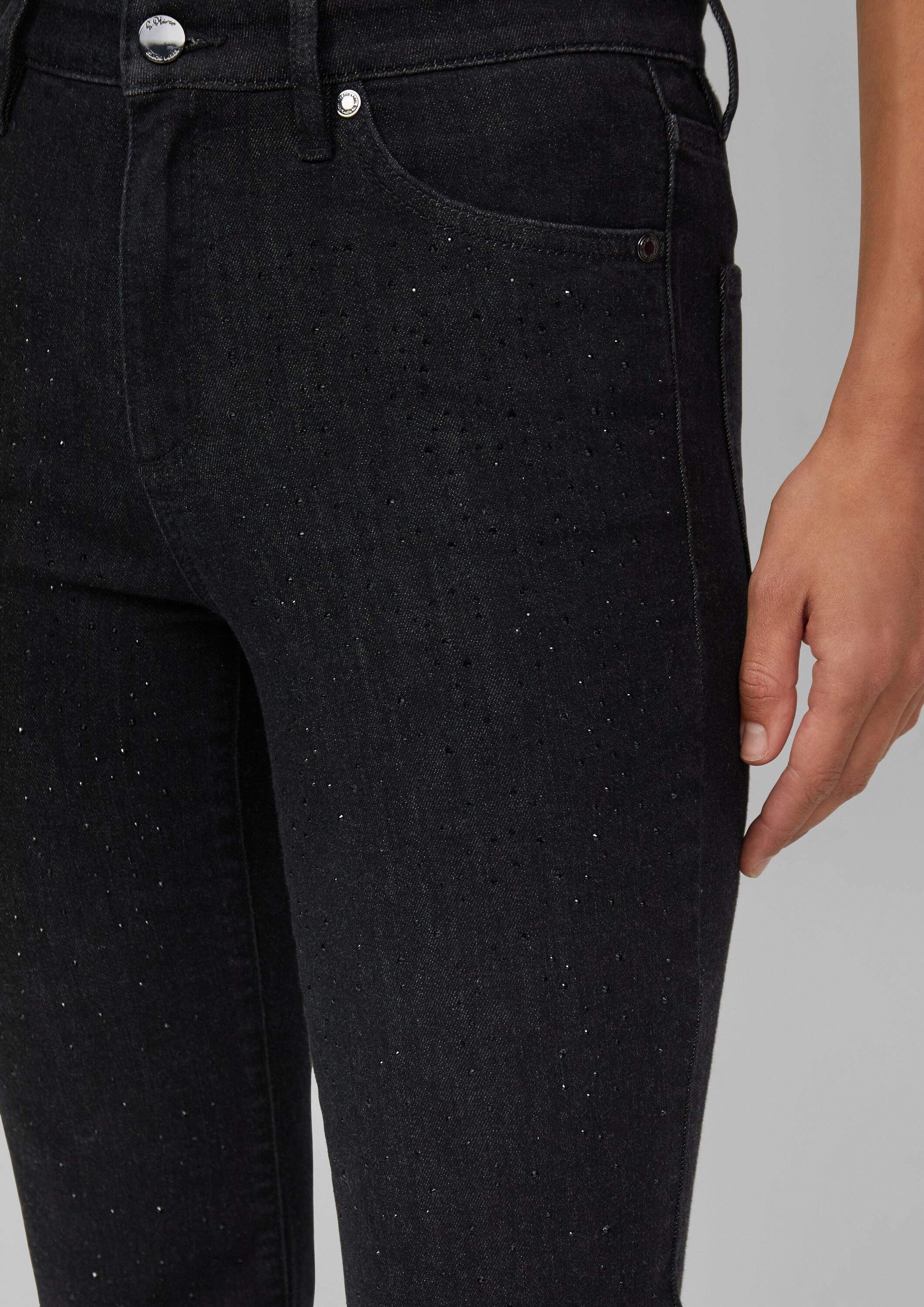 s.Oliver Bootcut-Jeans Jeans-Hose Jeans / Regular Fit / High Rise / Flared Leg / mit Schmucksteinen