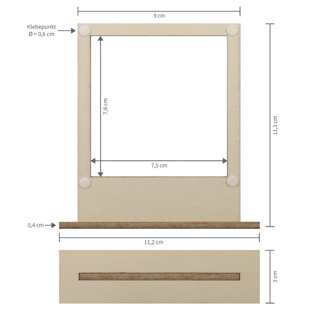 WANDStyle Bilderrahmen für Polaroid, aus Holz mit Gravur "Bester Opa", ideale Sofortbild-Rahmung