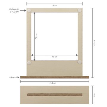 WANDStyle Bilderrahmen für Polaroid, aus Holz mit Gravur "Glücksmomente"