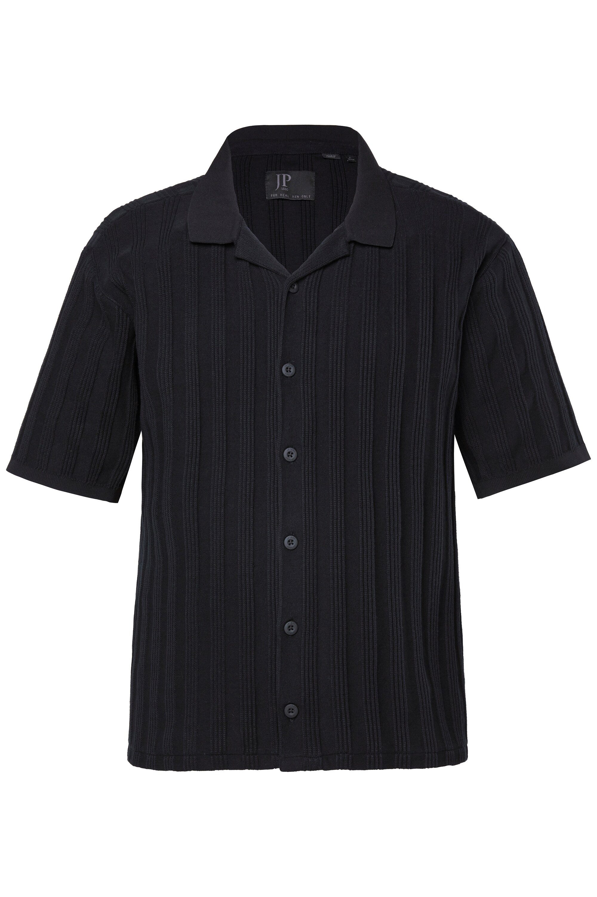 JP1880 Kurzarmhemd Strickhemd Halbarm Cuba-Kragen Cuba Fit bis 7 XL