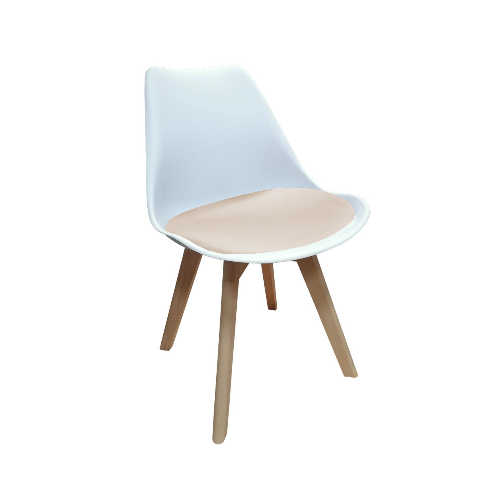 HTI-Living Esszimmerstuhl Stuhl Atlanta Weiß, (Einzelstuhl, 1 St), Esszimmerstuhl Velvet Samt Creme