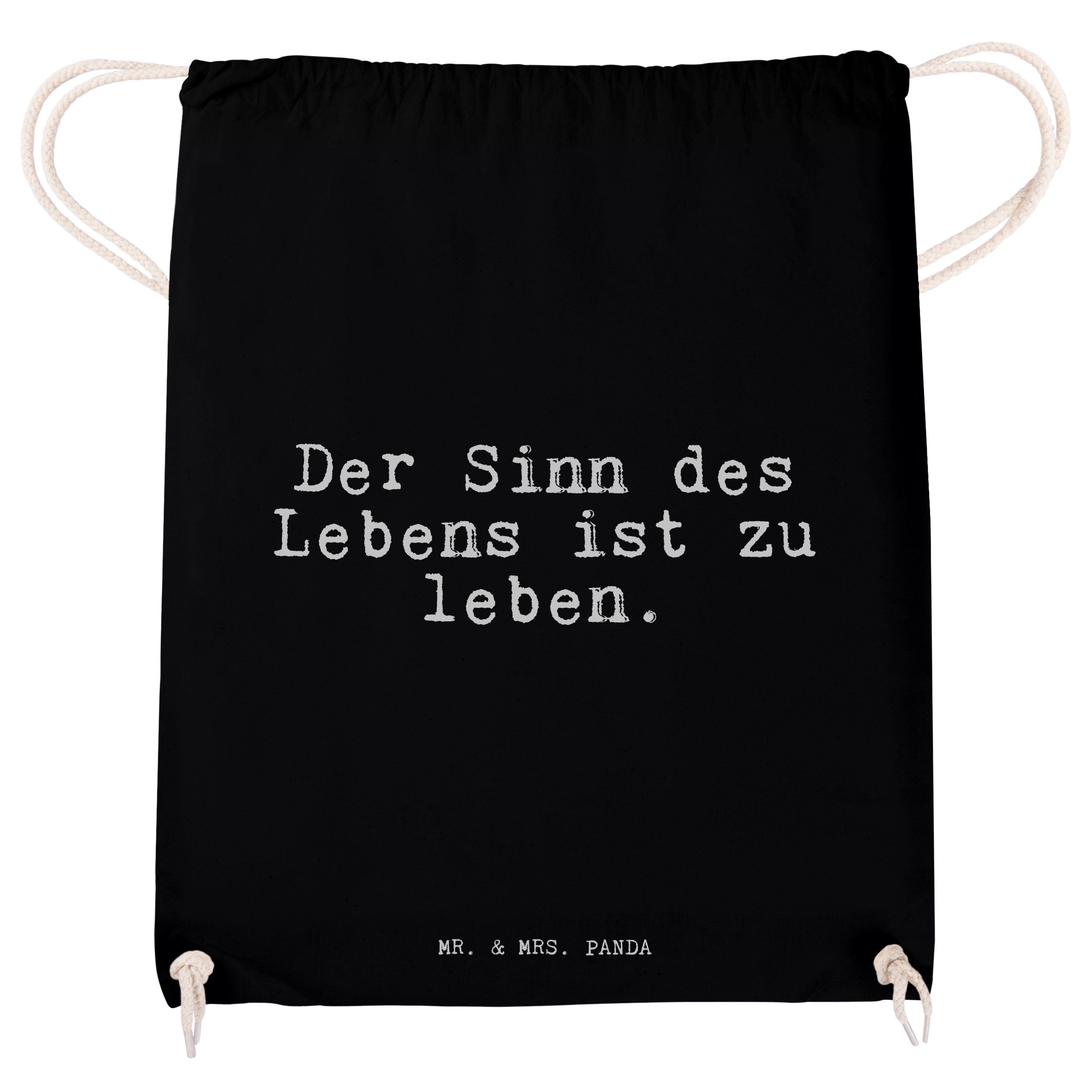 des & Panda Sporttasche Sinn - (1-tlg) Lebenssi Geschenk, Der Lebens... Mr. Schwarz Sinnhaftigkeit, Mrs. -