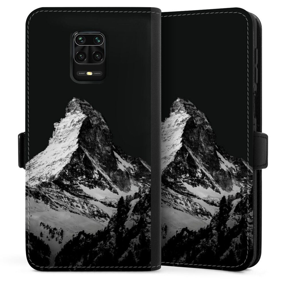 DeinDesign Handyhülle Berg Schnee Alpspitze Snow Capped Mountains Grayscale, Xiaomi Redmi Note 9s Hülle Handy Flip Case Wallet Cover