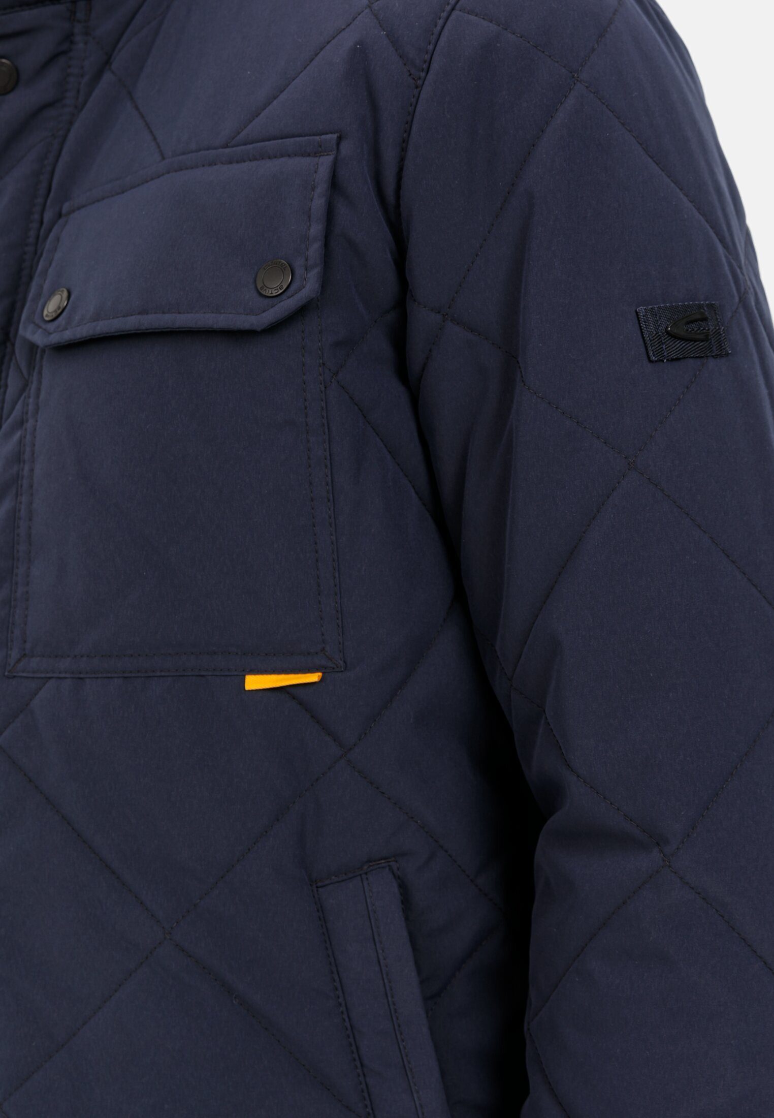 camel active Blouson mit Diamant Steppung Langarm Stehkragen Markenlabel