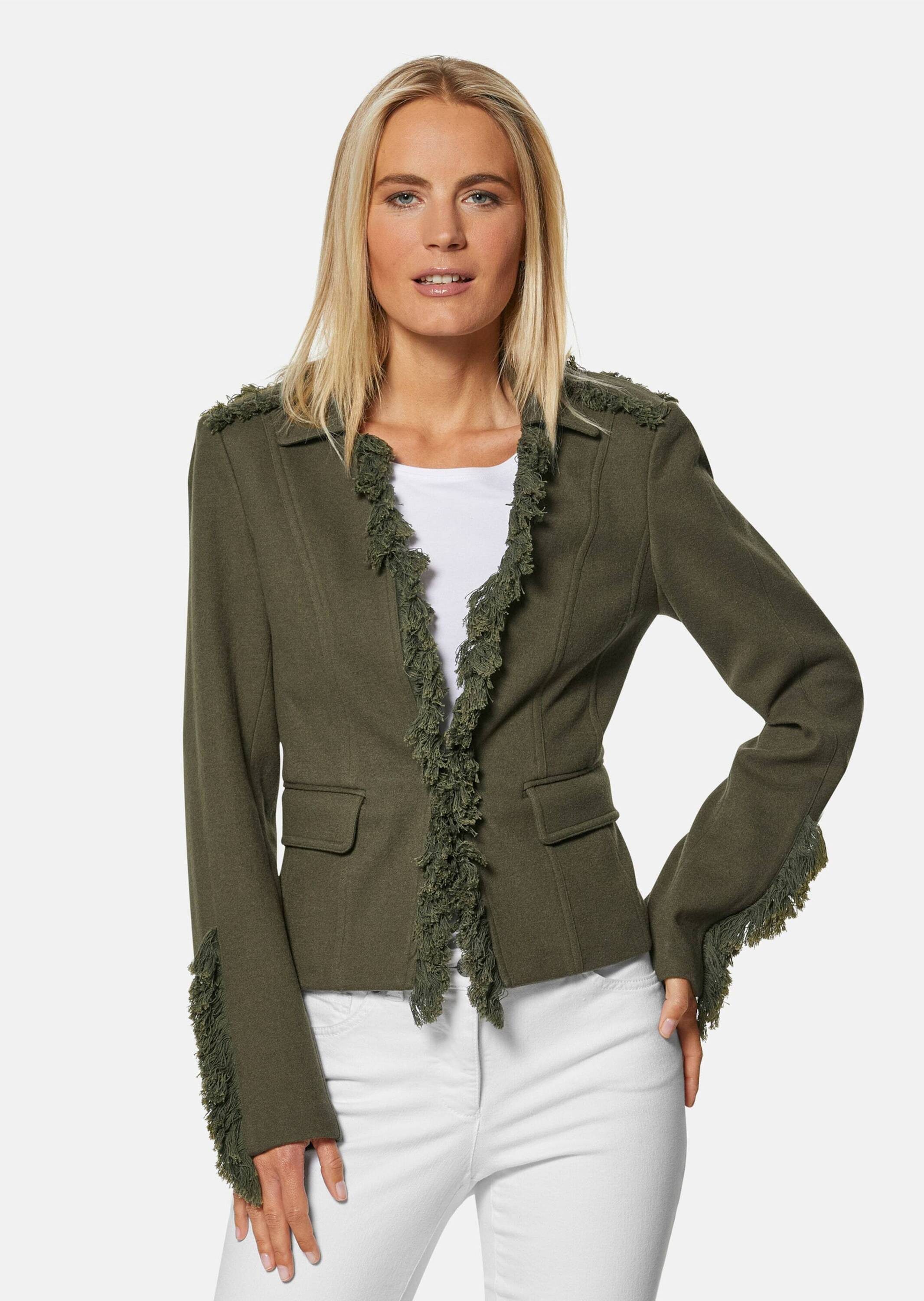 Kurzblazer Blazer mit Fransen
