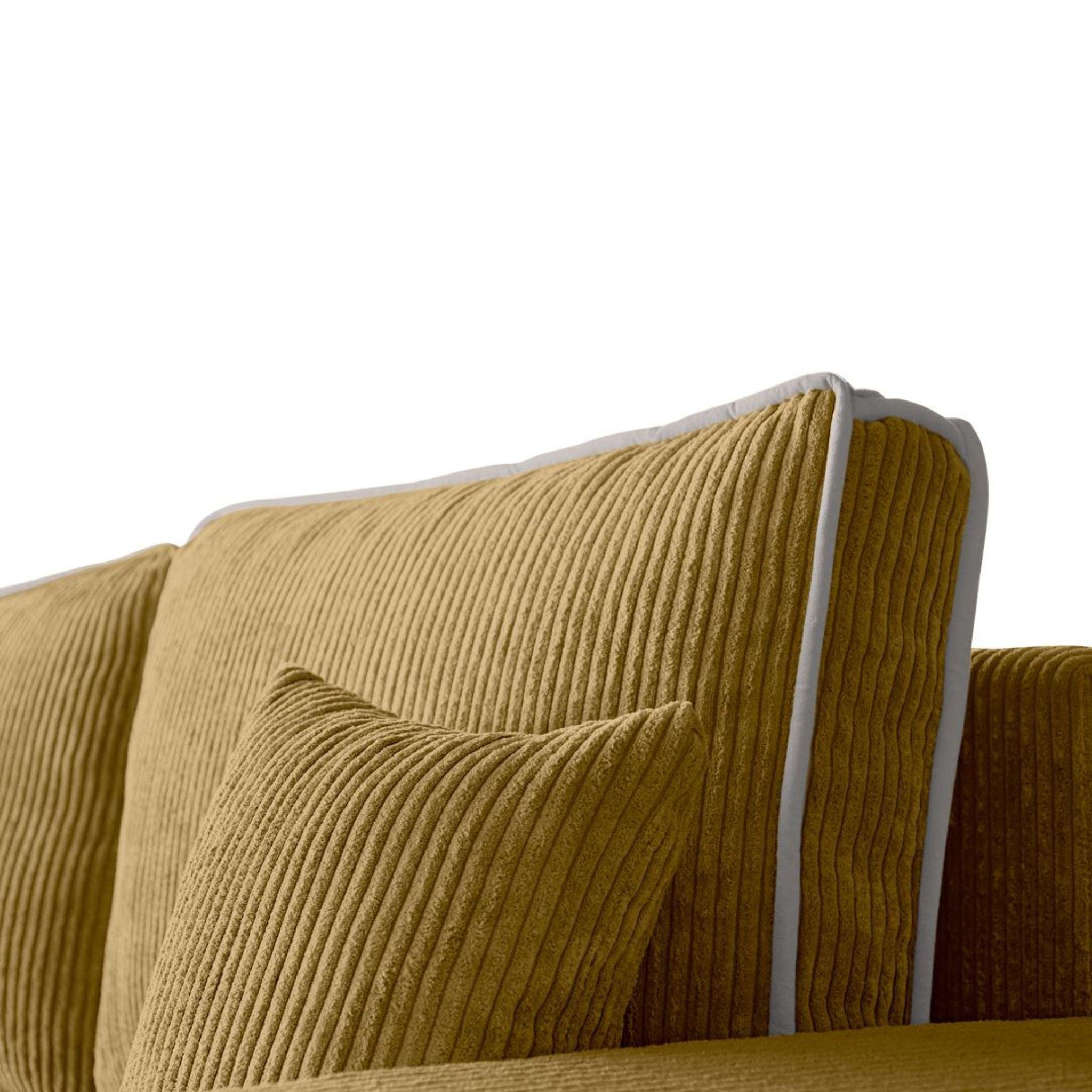 Sofa, stilvoll im Stil, 14) 275 modernes cm Schlaffunktion, Schlafsofa Ecksofa inkl. Beautysofa (poso Polsterecke L-Form Erni, Bettkasten, Corner Grün