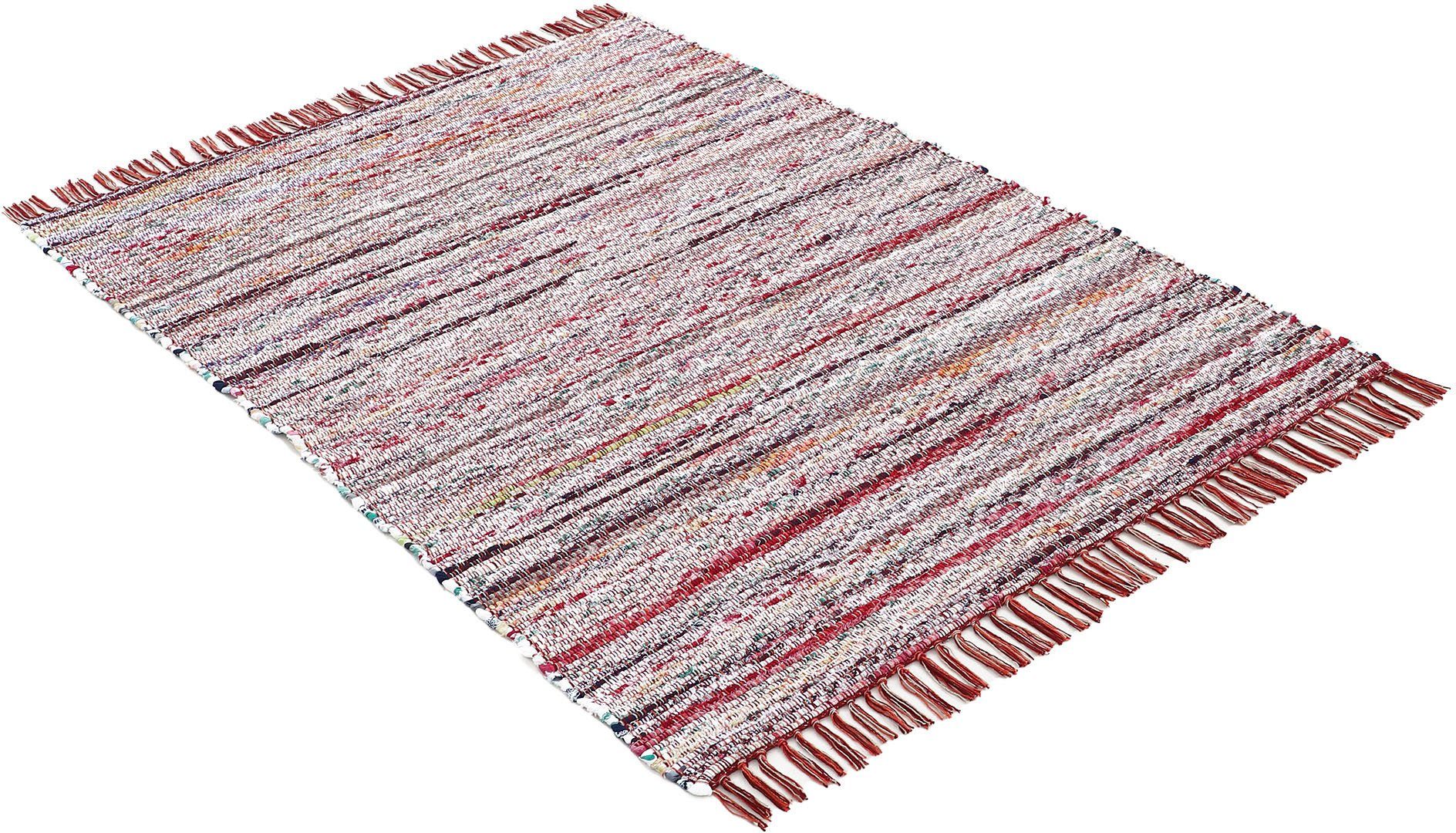 carpetfine Teppich Kelim Chindi, Wendeteppich, rechteckig, Höhe: 6 mm, handgewebt, Fleckerlteppich mit Fransen, auch vielen in Läufergrößen