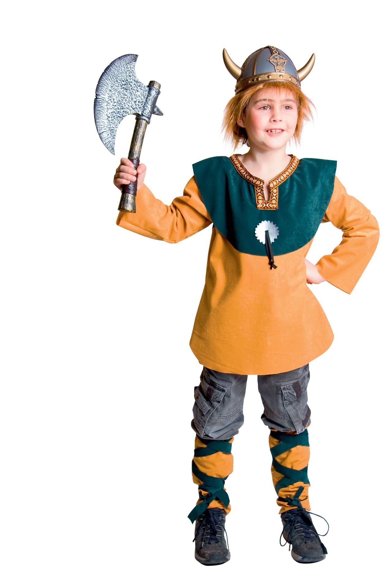 Festartikel Müller GmbH Wikinger-Kostüm Kinderkostüm Wikinger mit Oberteil und Beinstulpen, Gr. 140/152