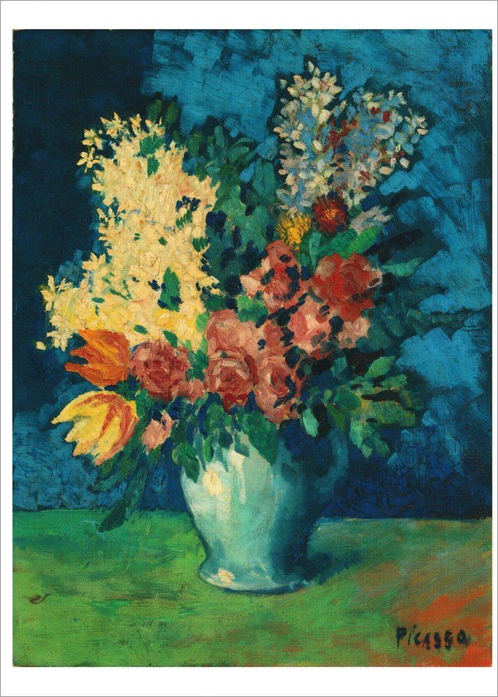 Postkarte Kunstkarte Pablo Picasso "Blumen"