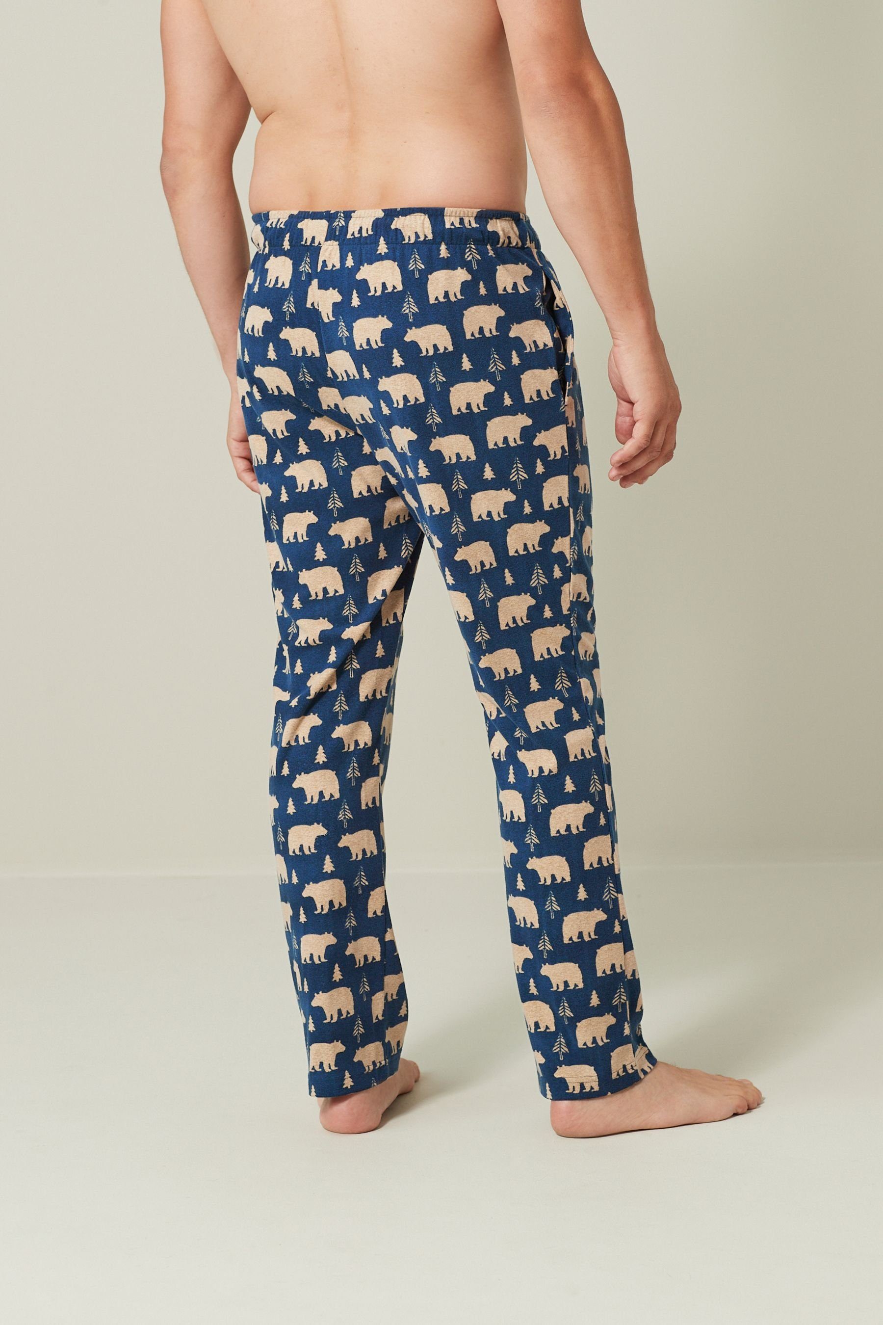 Next Pyjamahose Motion (1-tlg) Flex Bear Navy Blue gemütliche Schlafanzughose