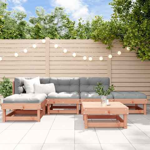 vidaXL Gartenlounge-Set 6-tlg. Garten-Lounge-Set mit Kissen Massivholz Douglasie, (6-tlg)