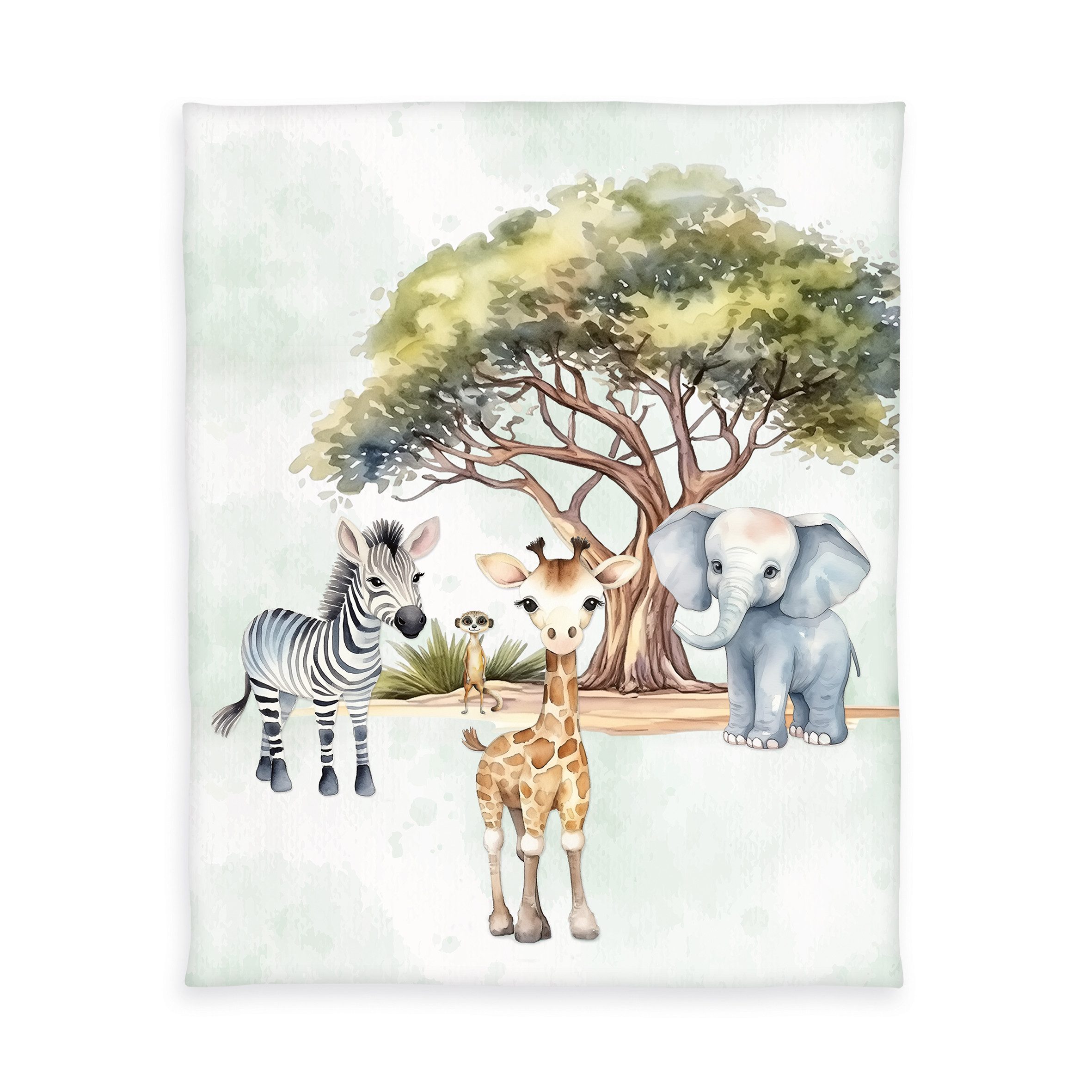 Kinderdecke / Safari-Tiere / 130x160cm, Brilliant, 100% Polyester