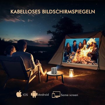 VenirCool Beamer (3840 x 2160 px, 300" 17000 LUX Hi-Fi Lautsprecher für Heimkino Kompatibel mit TV Stick)