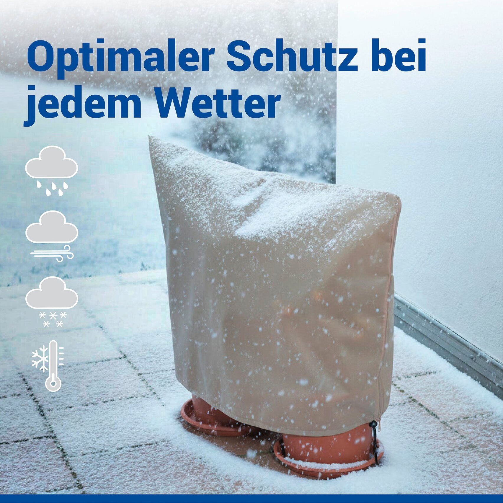 Maximex Winterschutzhaube Pflanzenschutz-Vlies, 80x60 cm (Set, 3-St), reißfestes Vlies, mit Reißverschluss und Zugband, BxH: 30x40 cm – Bild 5 von 5