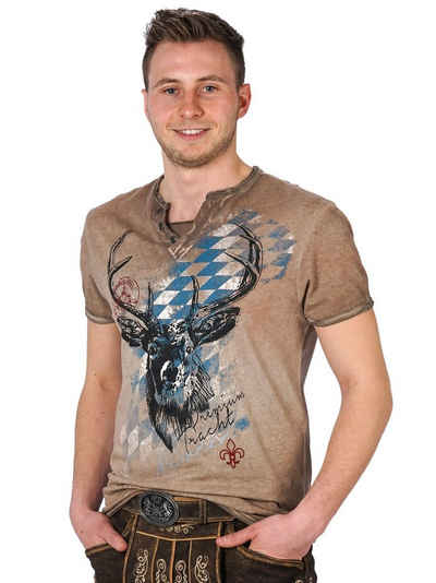 Hangowear T-Shirt Trachten T-Shirt FERDI Bavaria braun