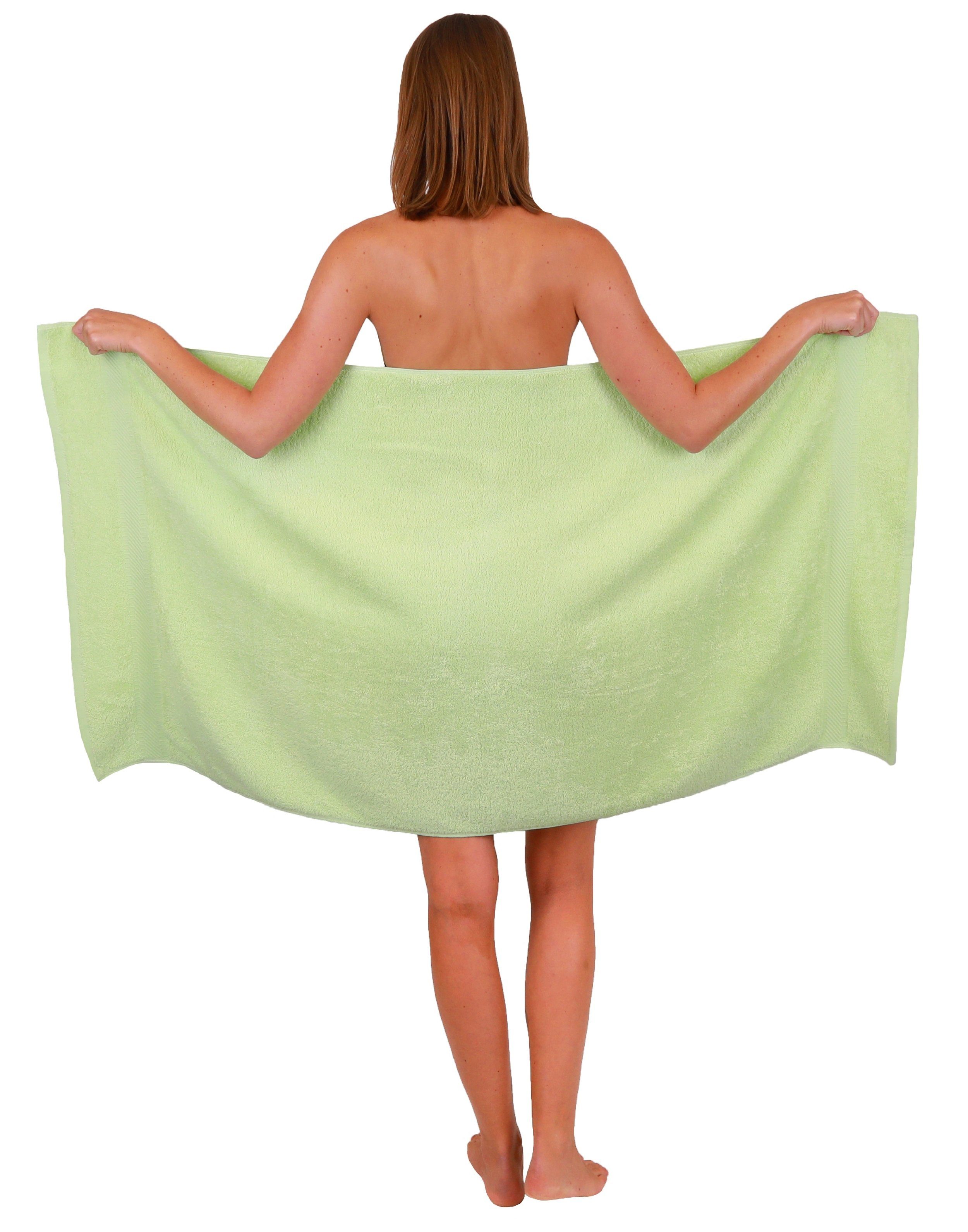 Betz Baumwolle Duschtücher Set Set Farbe 4 Handtücher rosé, 6 Handtuch und Palermo grün 100% 10-tlg