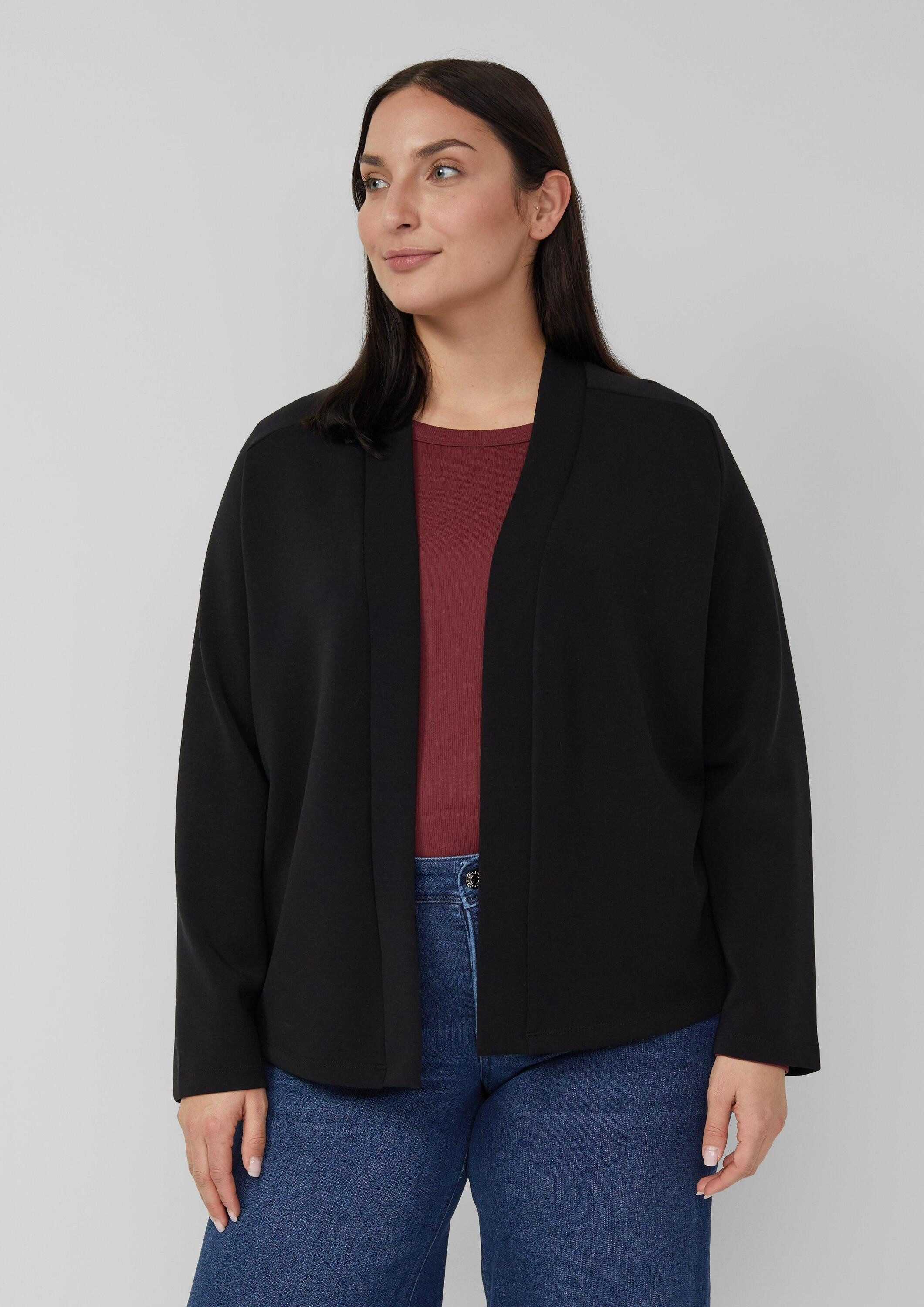 s.Oliver Sweatjacke Sweatshirt Jacke Scuba-Jacke im Relaxed Fit