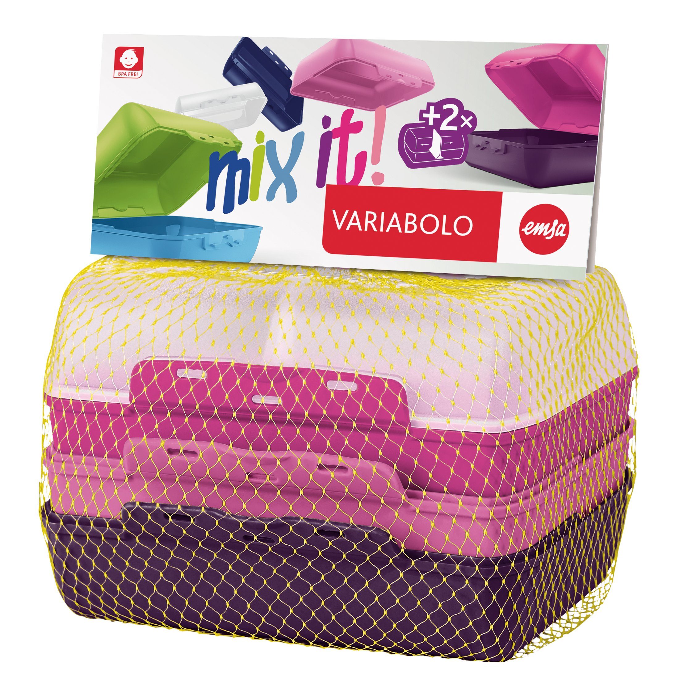 Emsa Lunchbox VARIABOLO Brotdose, 4-teilig, GIRLS