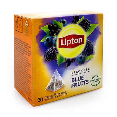 Unilever Teekanne Lipton Schwarztee Blue Fruits, 20er Pack