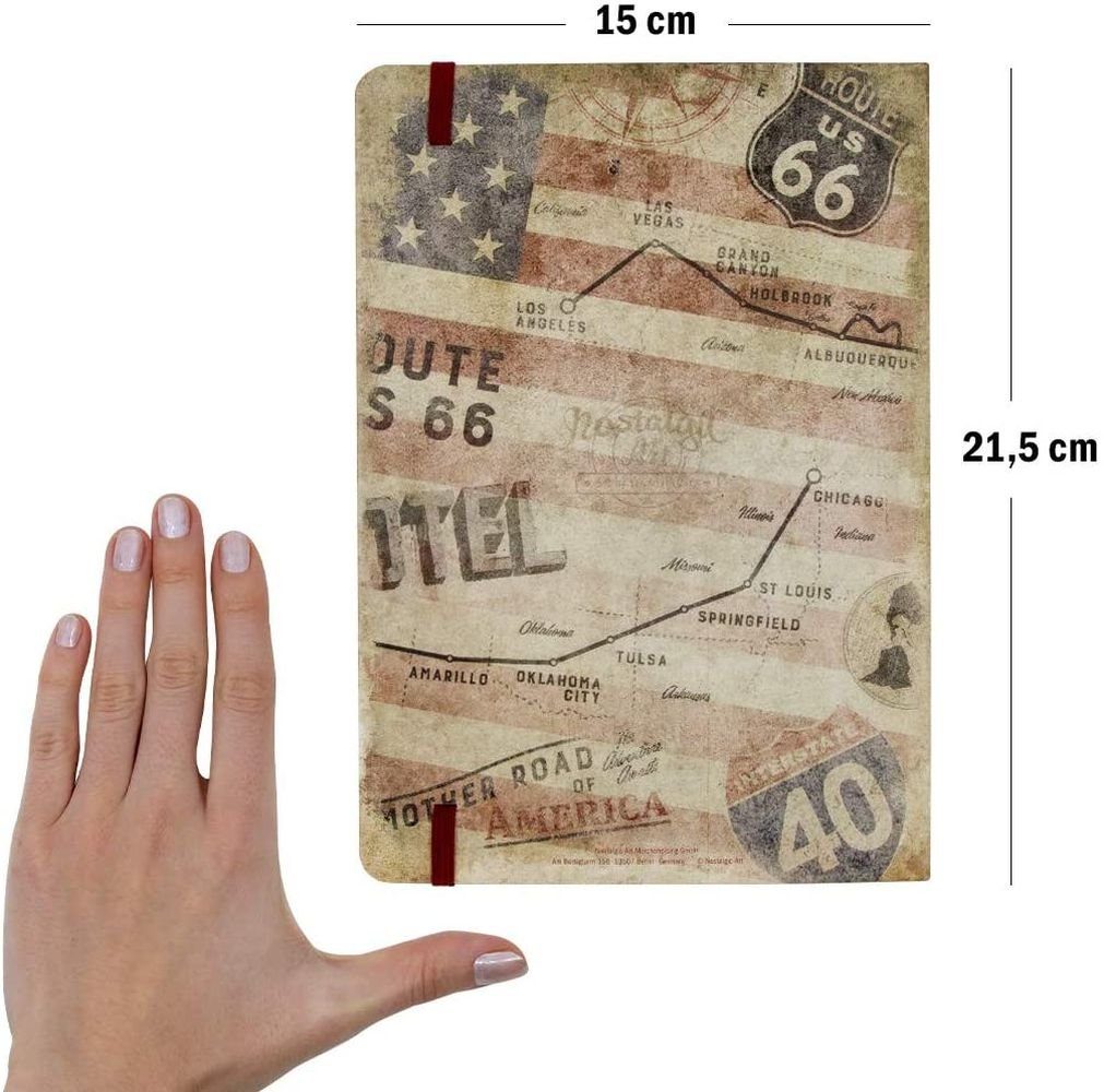 Thumbnail - Nostalgic-Art Notizbuch DIN A5 Notizbuch - Route 66 Bike Map