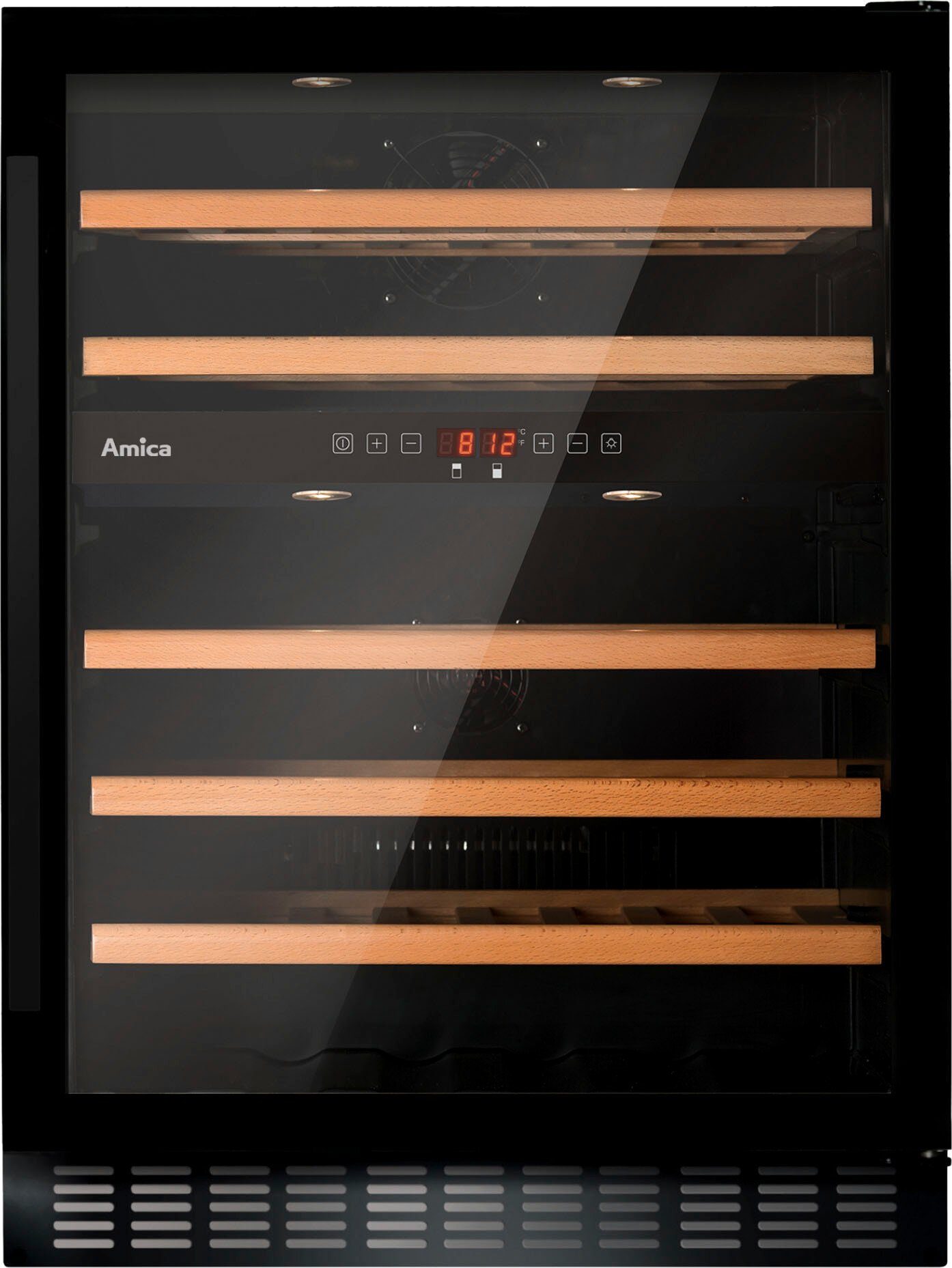 Amica Weinkühlschrank WK 341 110-2 S,für 45 Standardflaschen á 0,75l, Standkühlschrank