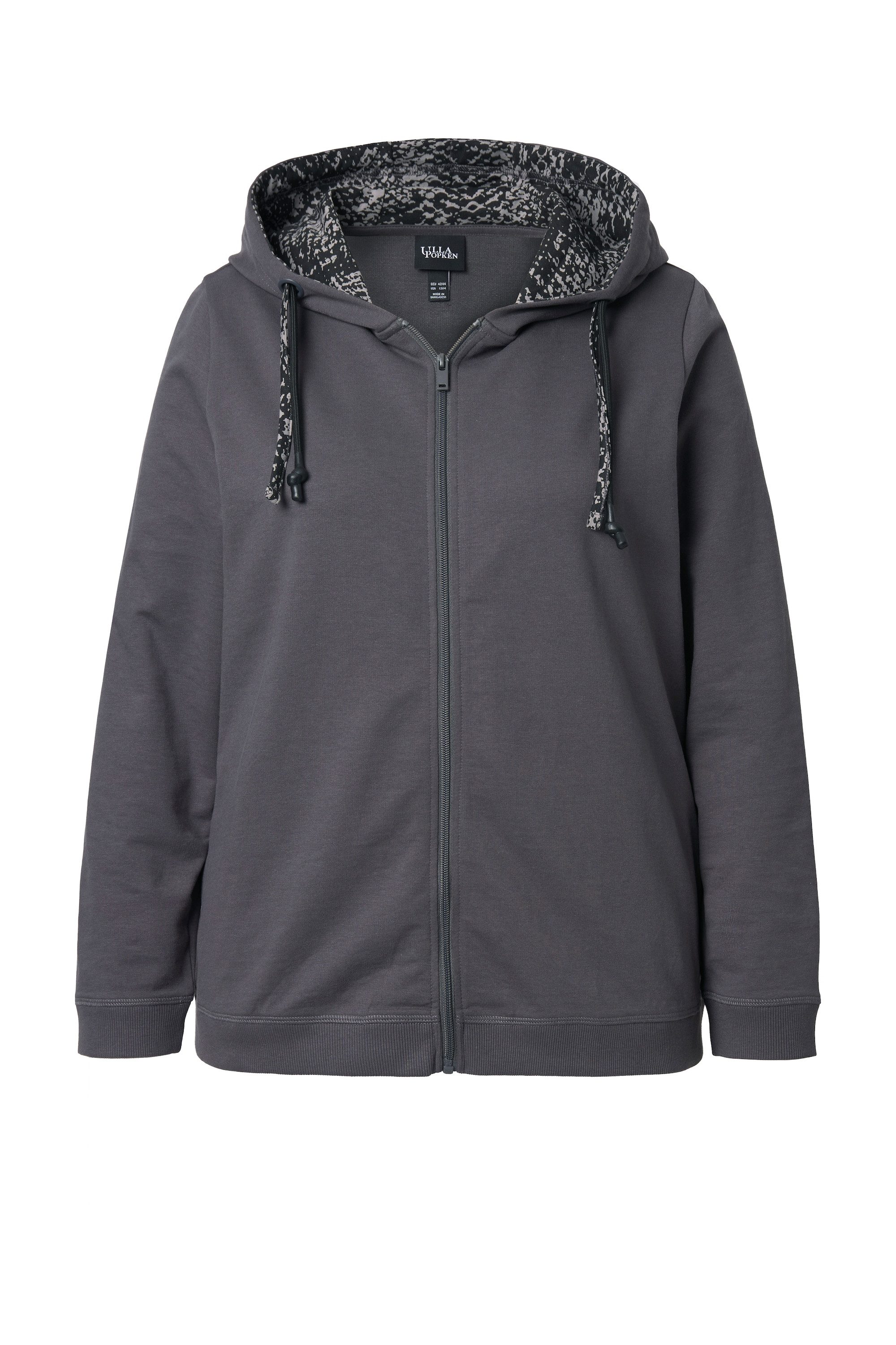 Ulla Popken Sweatjacke Sweatjacke Kapuzenfutter mit günstig online kaufen