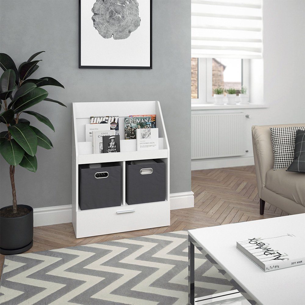 Vicco Bücherregal Luigi, Weiß, 72 x 96.2 cm ohne Faltboxen