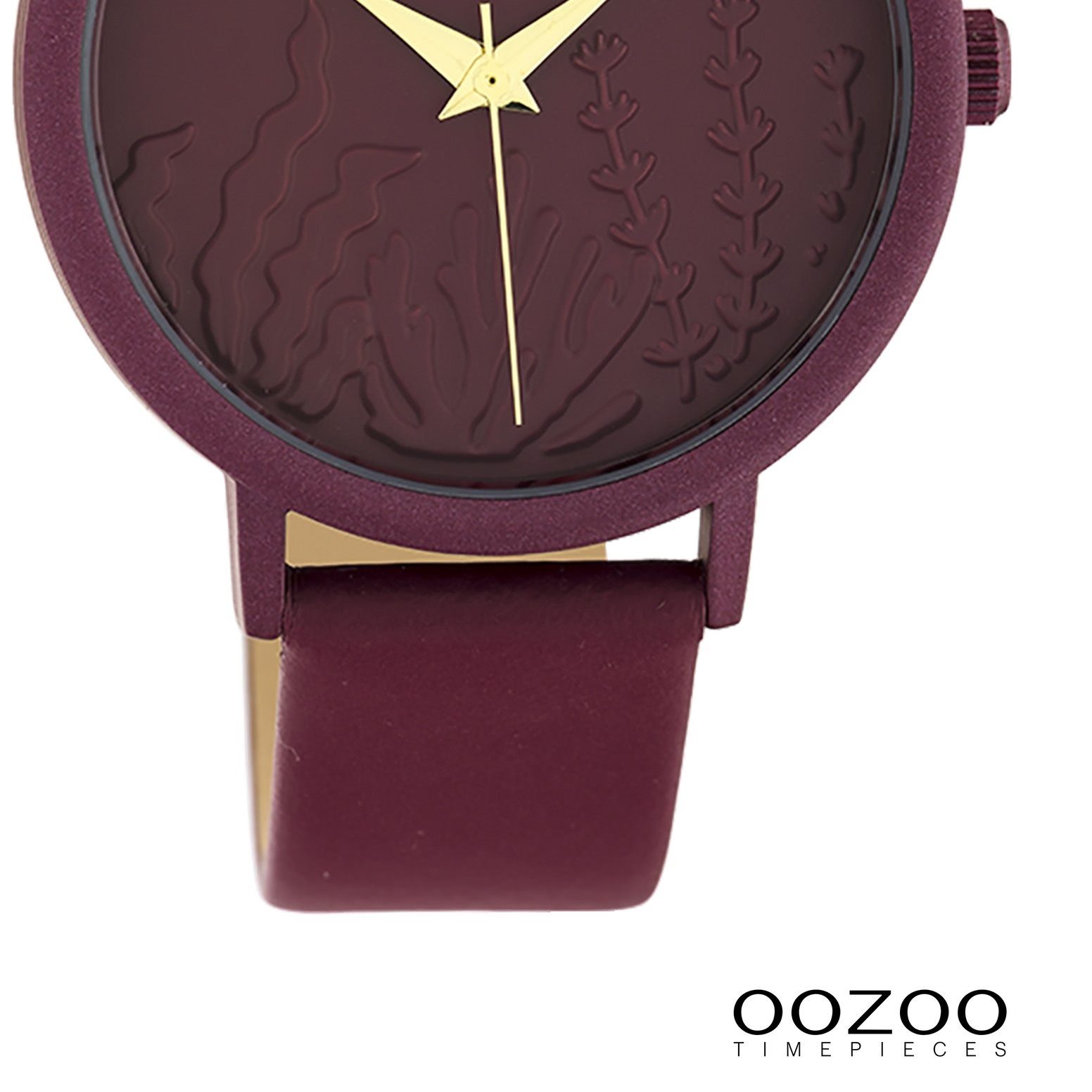 Damen Lederarmband, Timepieces Fashion-Style 35mm) Oozoo Quarzuhr Damenuhr (ca. Analog, Armbanduhr mittel rund, OOZOO