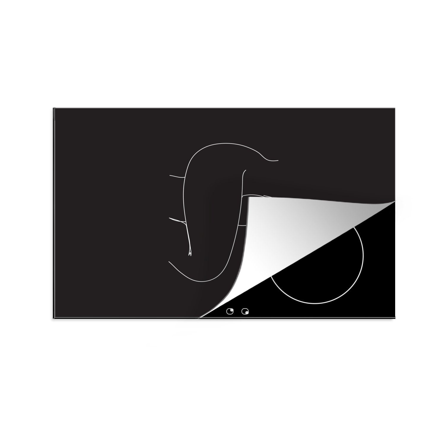 MuchoWow Herdblende-/Abdeckplatte Frauen - Linienkunst - Beine, Vinyl, (1 tlg), 81x52 cm, Induktionskochfeld Schutz für die küche, Ceranfeldabdeckung