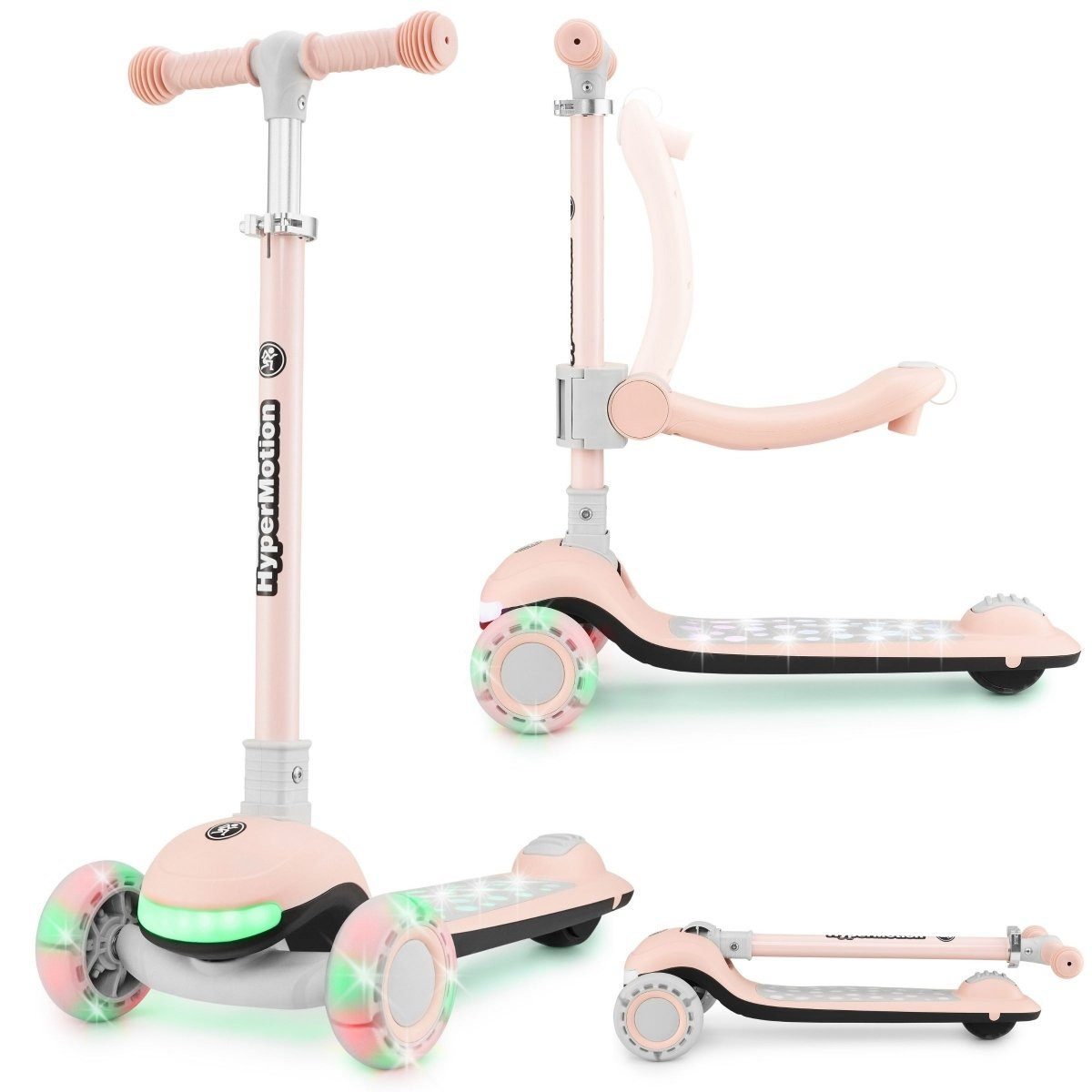 HyperMotion Dreiradscooter HyperMotion LUMI 2in1 Kinderroller mit LED-Beleuchtung, 25km/s von HyperMotion