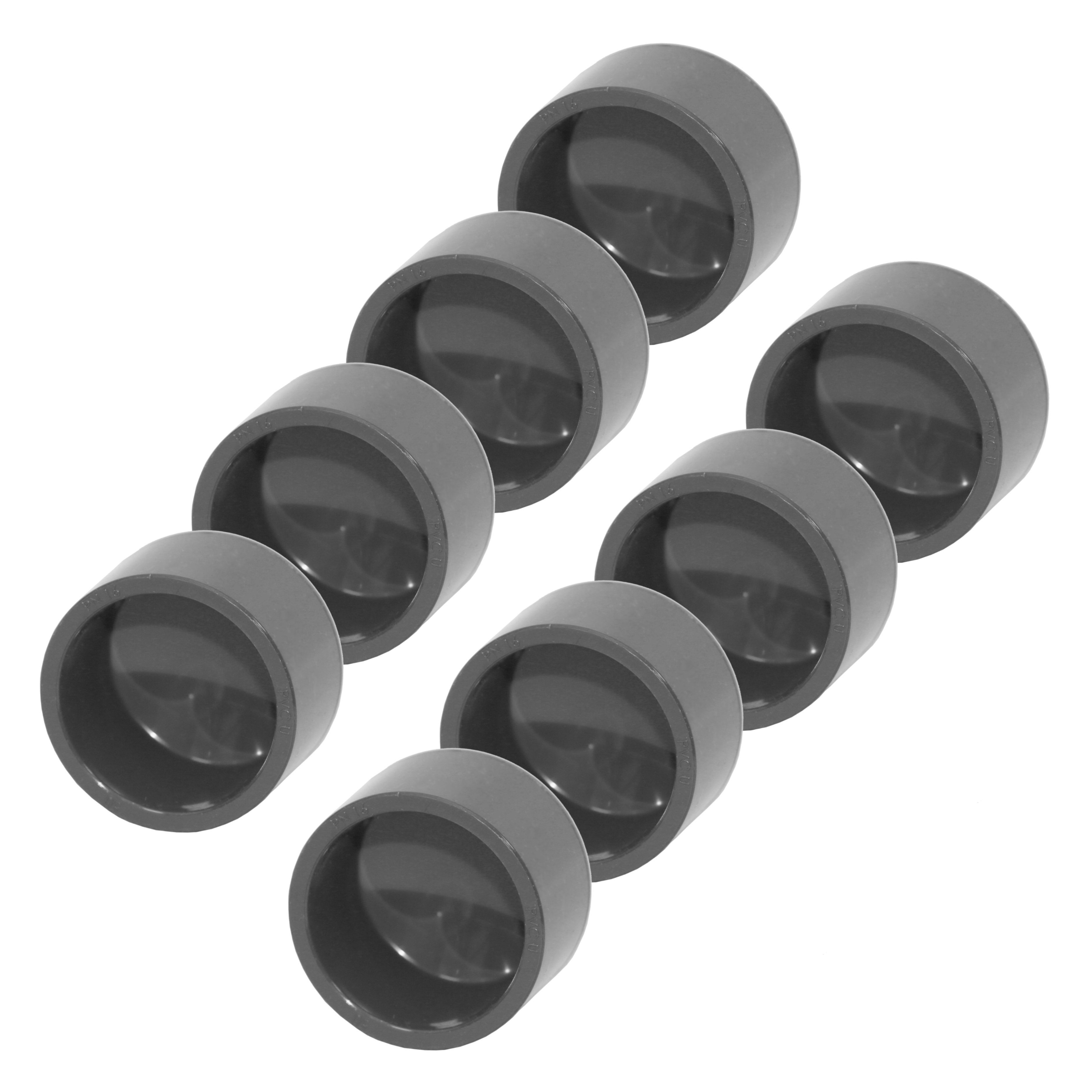 HAF Rohrverbinder 1-10x PVC Fittings Klebekappe Endkappe 63mm Klebemuffe Verrohrung PN16, Max. Arbeitsdruck 16 bar bei 20 C°