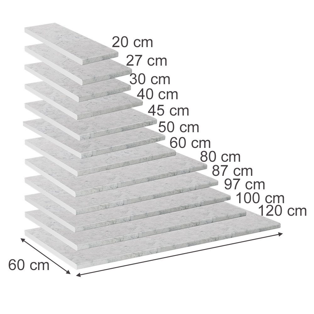 Vicco Unterschrank R-Line, Marmor Weiß, 120 cm (1-St)