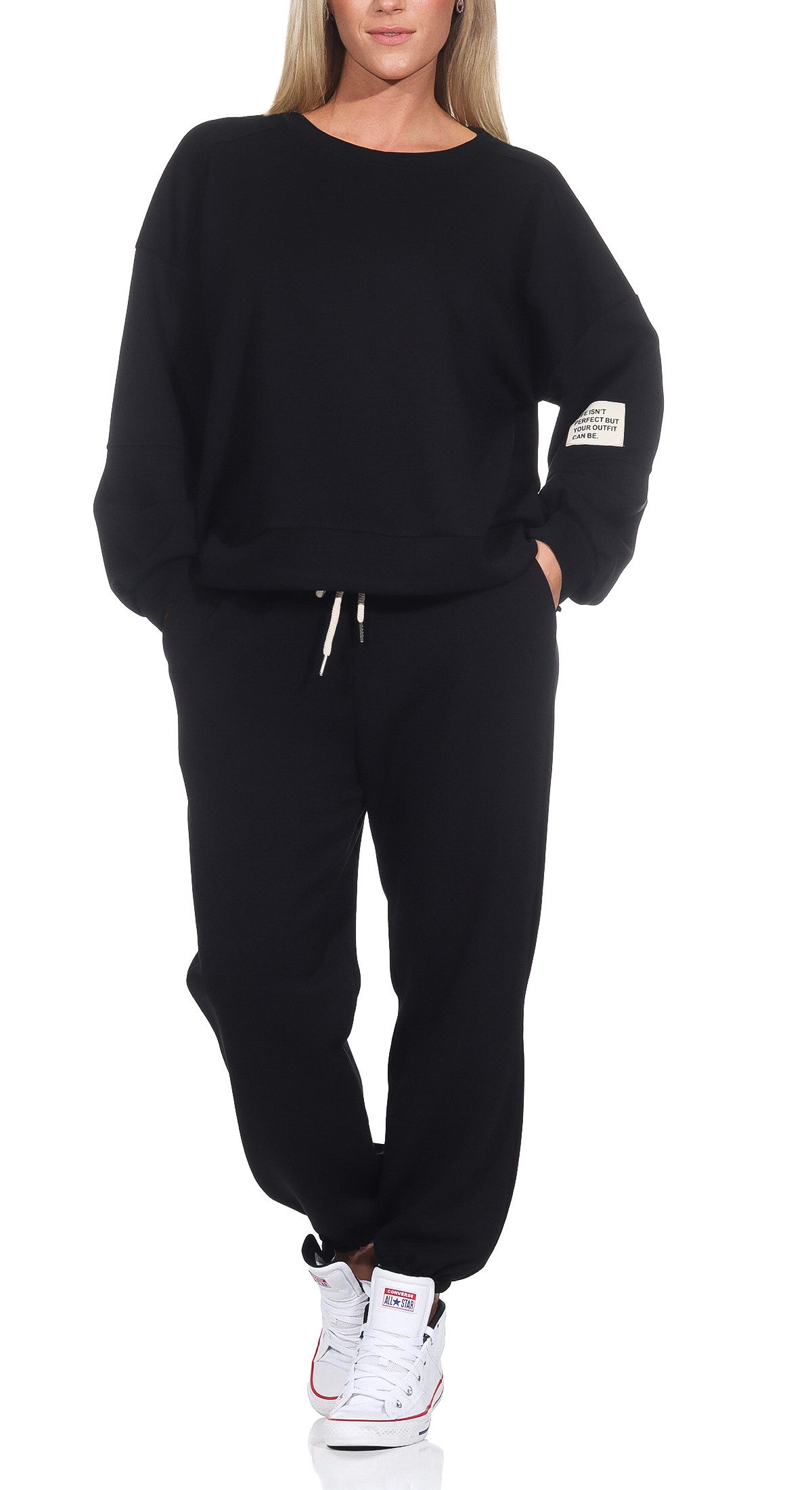 simaranda Jogginganzug Damen Jogginganzug 7065 36-42 Hellgrau (Set)