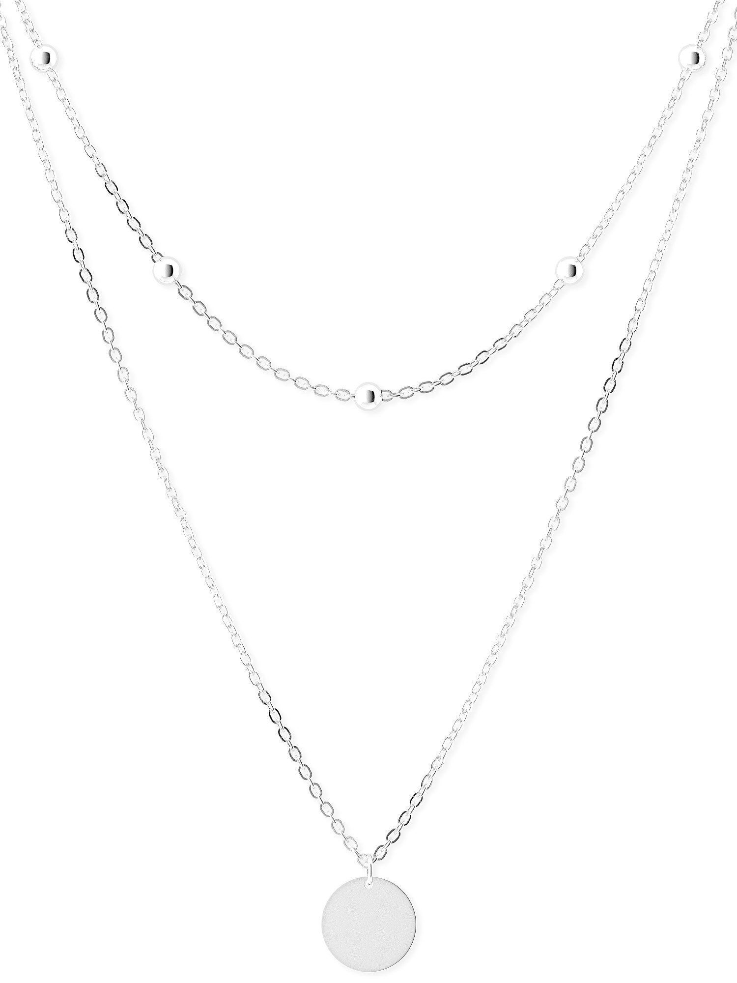 THIORA Ketten-Set Halskette „Palma Disc“, Doppelreihig, Layering, Edelstahl günstig online kaufen