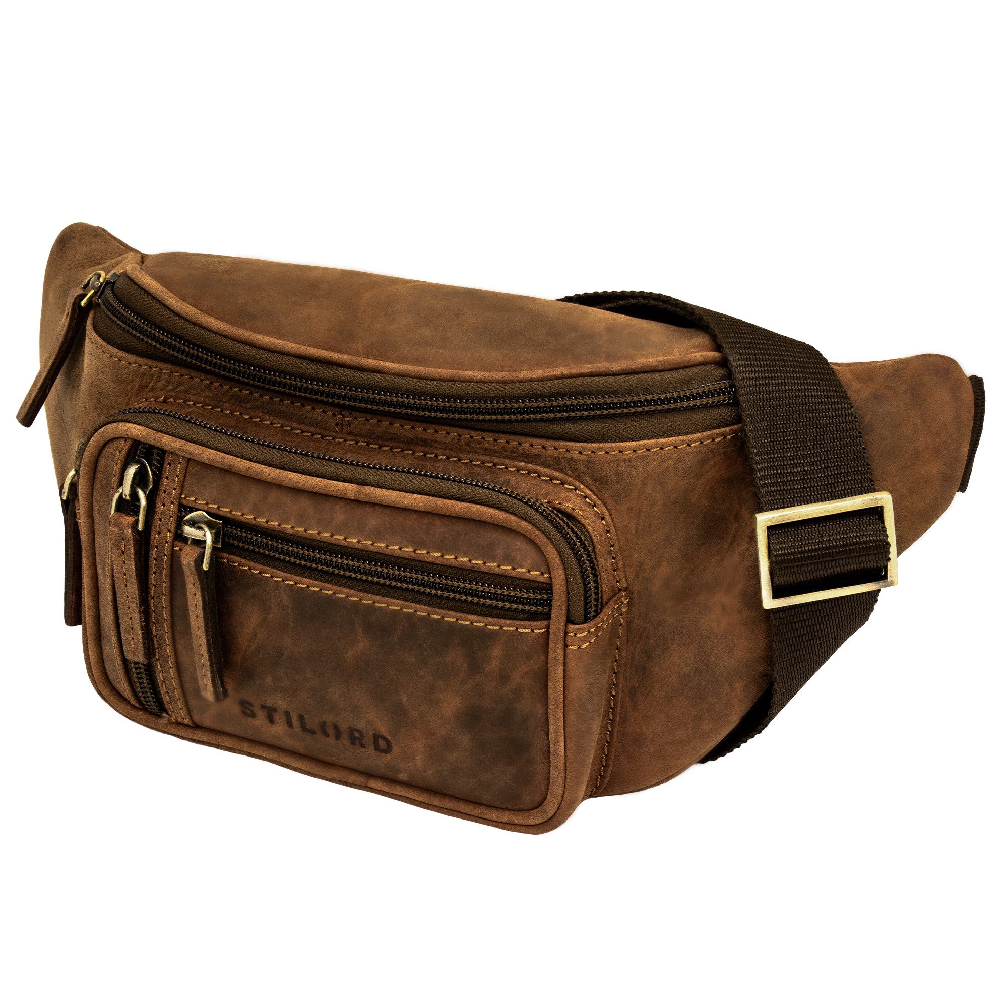 STILORD Bauchtasche "Greg" Bauchtasche / Gürteltasche Echtes Leder für Damen Herren Groß
