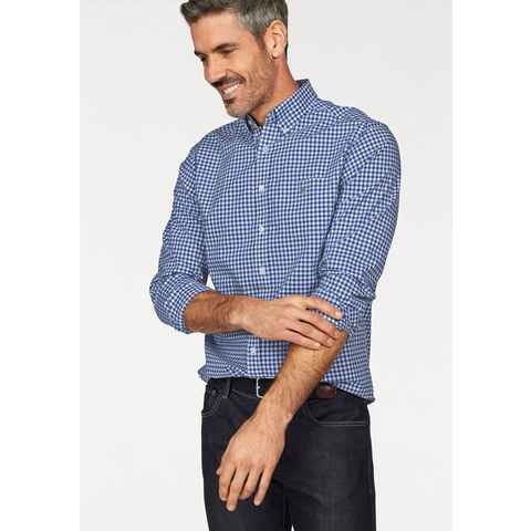 Gant Karohemd Regular Fit Gingham Popeline Hemd strapazierfähig pflegeleicht kariert mit abgerundetem Saum