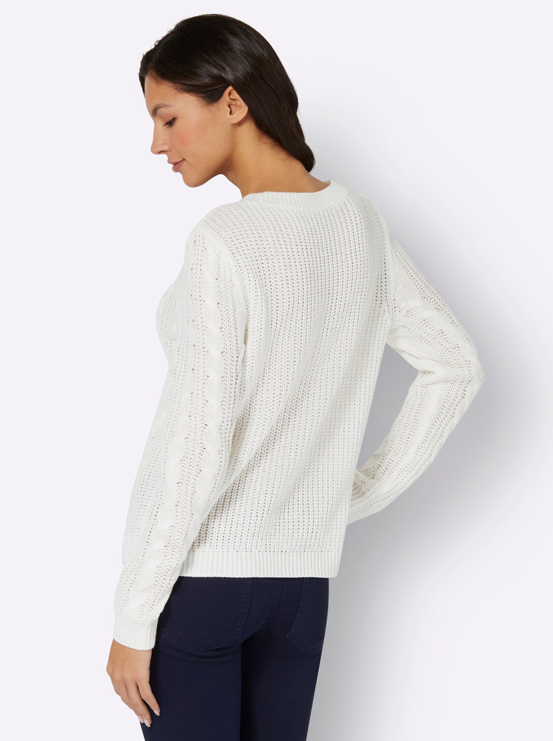 Sieh Strickpullover an! ecru