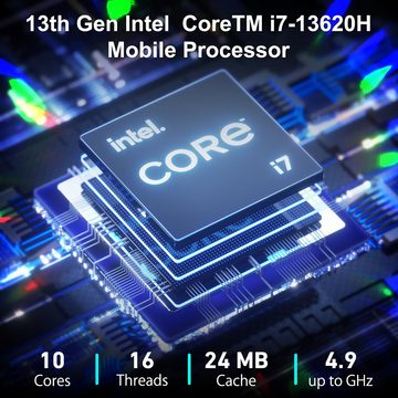 GEEKOM IT13 Intel Core™ i7-13620H Windows 11 Pro Mini-PC (Intel Core i7, Iris Xe Graphics, 32 GB RAM, 1024 GB SSD, Unterstützt erweiterten RAM bis zu 64 GB, erweiterten ROM bis zu 2 TB)