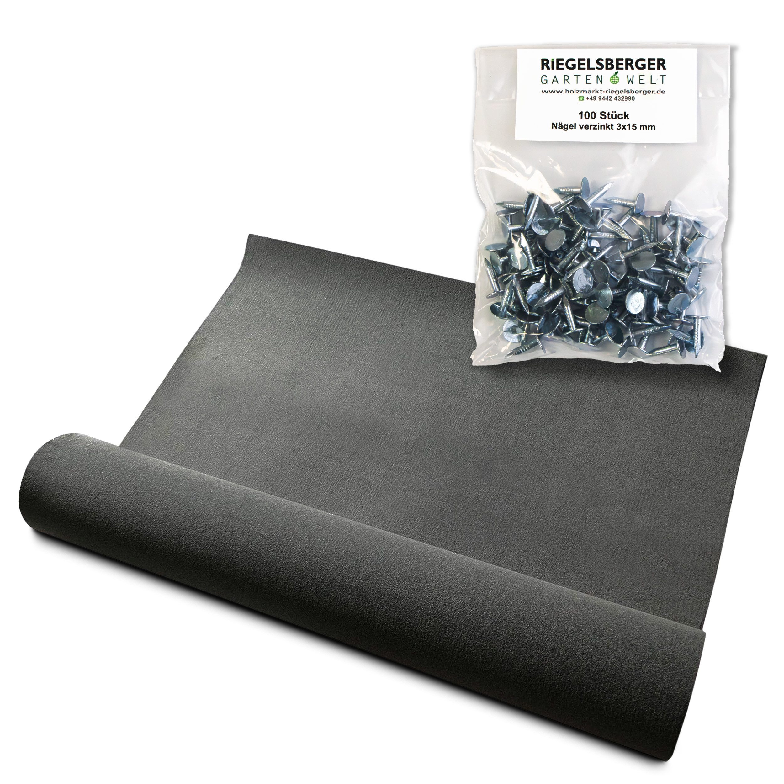 Gartenpirat Dachpappe Bitumen Dachpappe schwarz zur Dacheindeckung inkl. Dachpappnägel