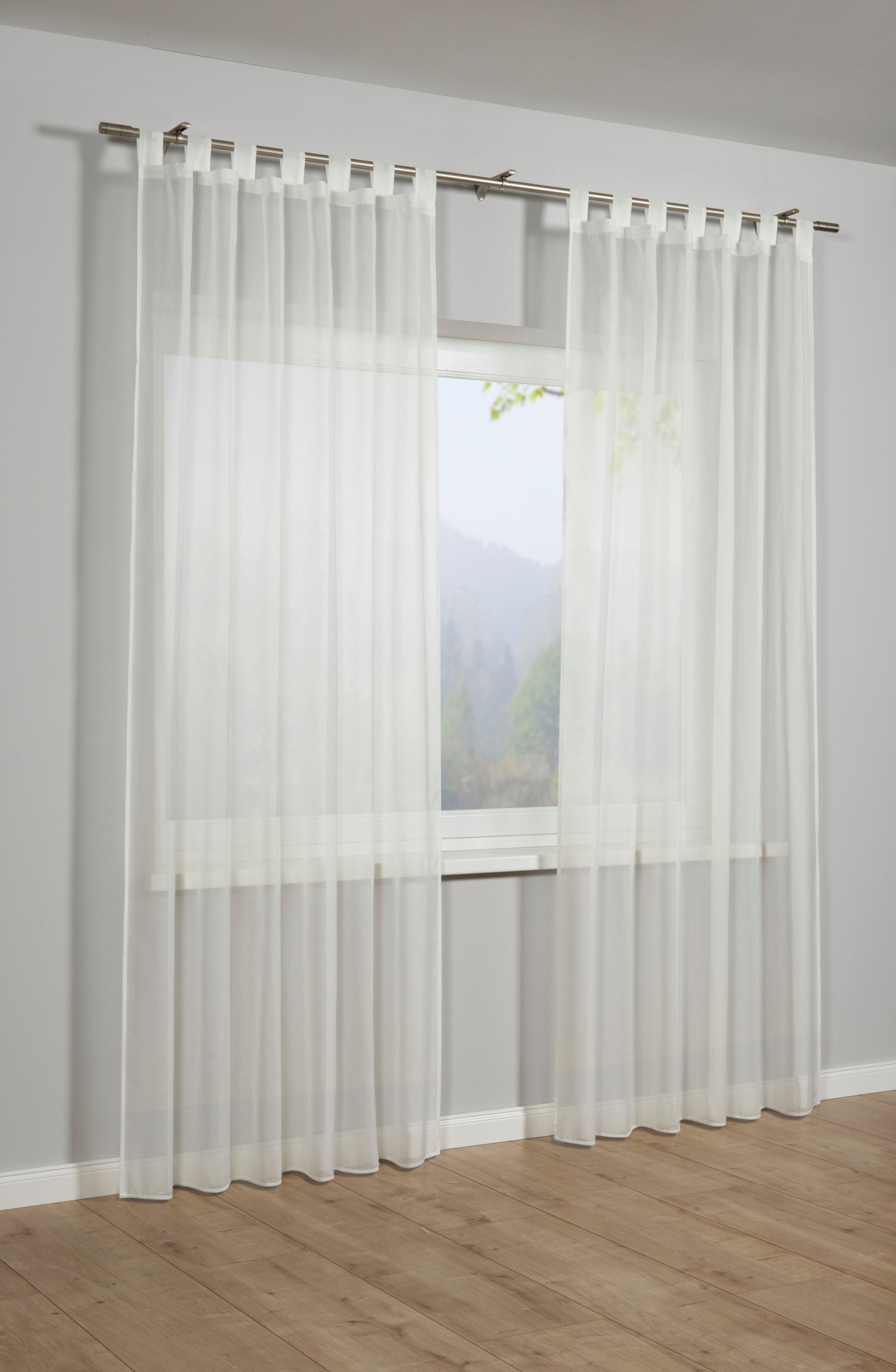 Sehlbach Gardine Schal Voile Uni (1 St), Schlaufen, blickdicht, mit Schlaufen