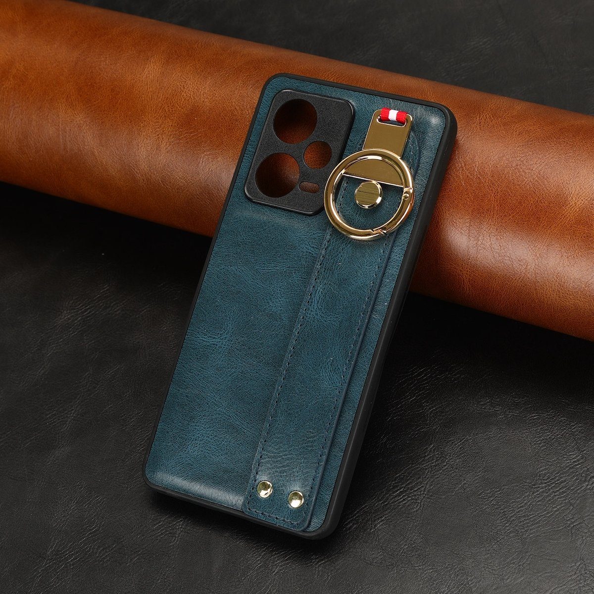 Wigento Smartphone-Hülle Für Xiaomi Redmi Note 12 Pro 5G Handy Hülle mit Armband / Ringhalter