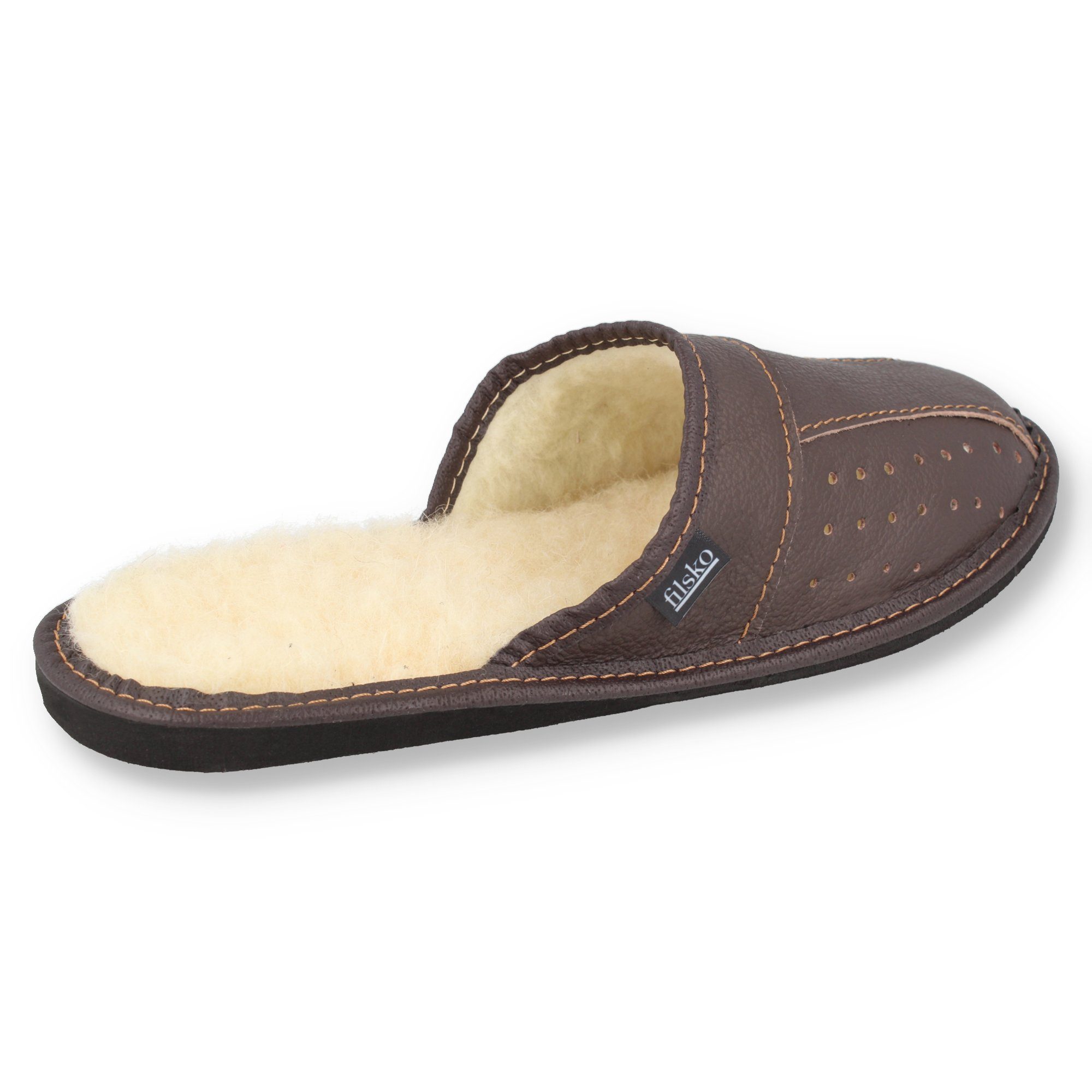 filsko Danzig Elegante Herren Pantoffeln aus Rindleder Hausschuh bis Schuhgröße 50!