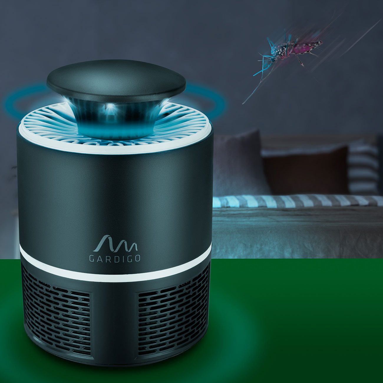 Gardigo Insektenfalle Insektenfalle mit UV-Licht & Luftsauger USB Mückenfänger H19 x Ø13cm, mit 360° Luftsauger für Räume bis 25 m² via USB – Bild 4 von 5