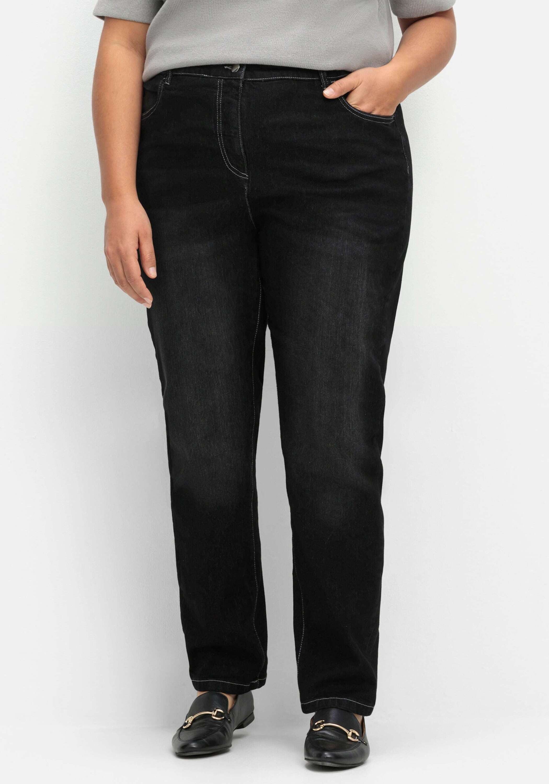 Sieh an! Bequeme Jeans Jeans komfortabel mit elastischem High-Waist-Bund
