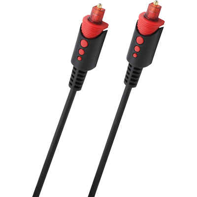 Oehlbach »Red Opto Star 100 - Hochwertiges & flexibles optisches Toslink Digitalkabel mit 3,5 mm LWL-Klinken Adapter, 1 m – schwarz« Optisches-Kabel, (100 cm)