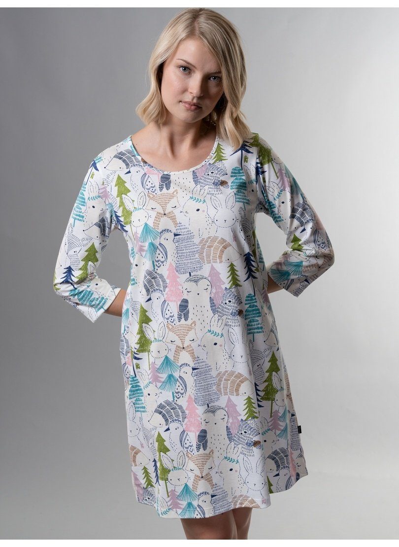 Trigema Nachthemd TRIGEMA Nachthemd mit süßem Allover-Print